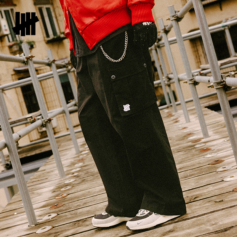 五条杠拼接色工装裤休闲裤