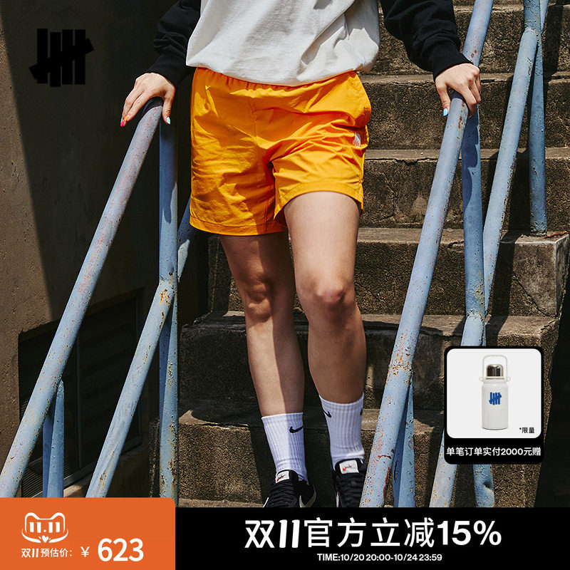UNDEFEATED五条杠官方春季新品防泼水防晒SORONA拼接梭织短裤