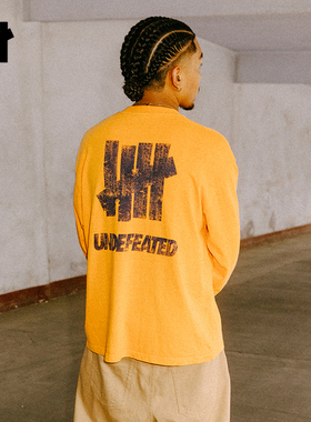 UNDEFEATED五条杠官方秋季新品重磅 LOCK UP美式经典休闲长袖T恤