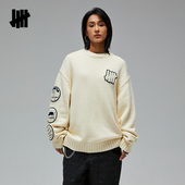 UNDEFEATED五条杠官方冬季 新品 棒球主题徽章贴布绣圆领毛衣