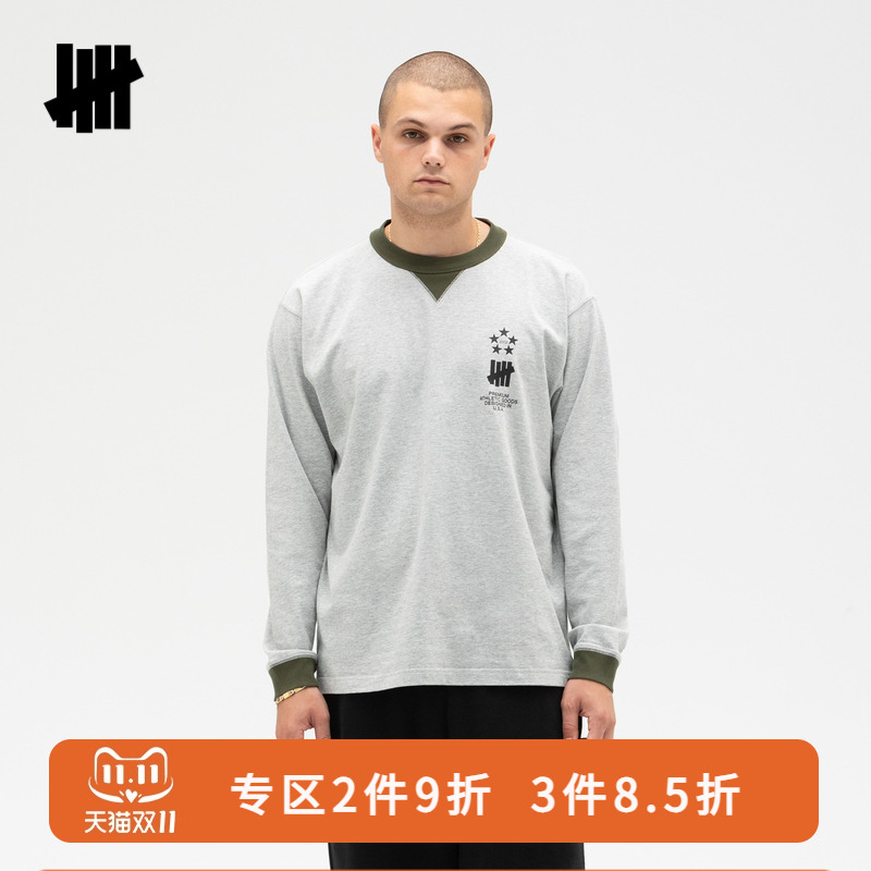 UNDEFEATED星标LOGO设计长袖T恤