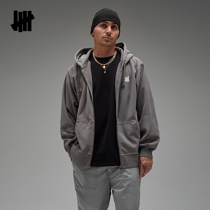 五条杠连帽拉链LOGO青春活力风