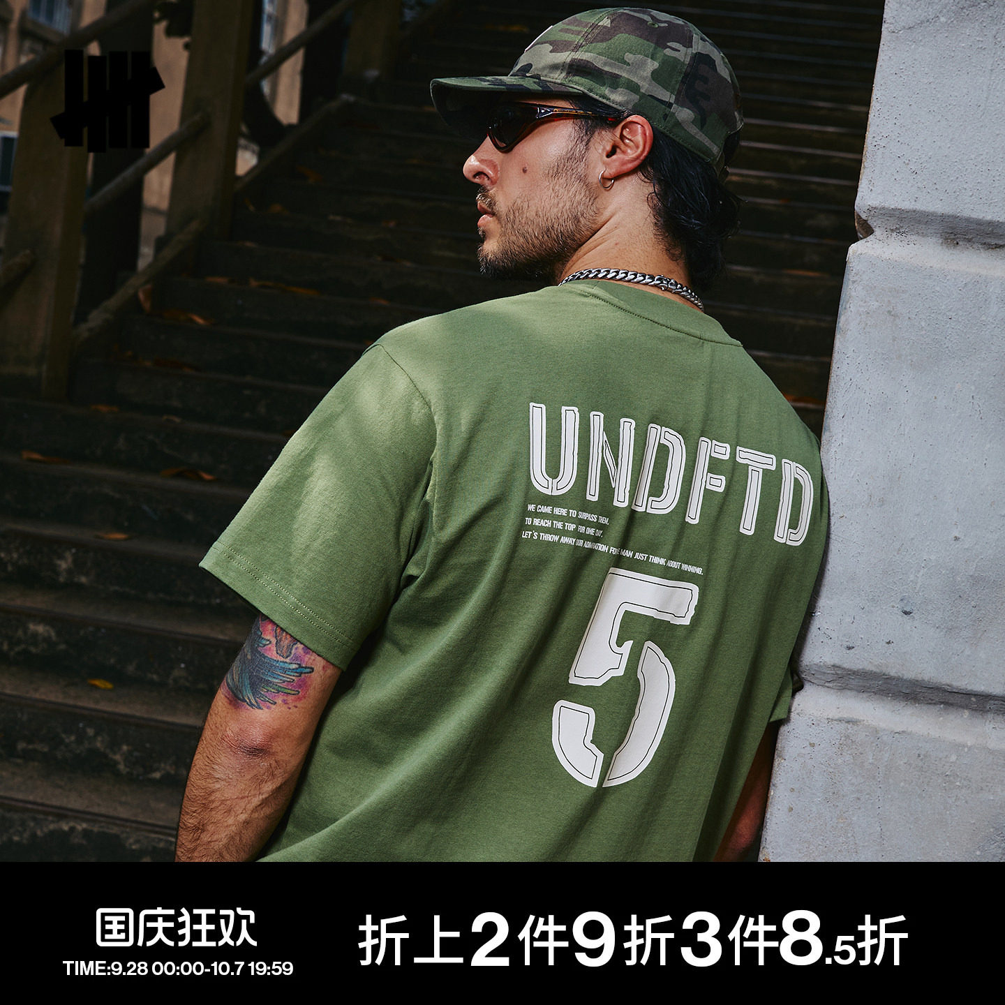 UNDEFEATED五条杠数字短袖T恤图片