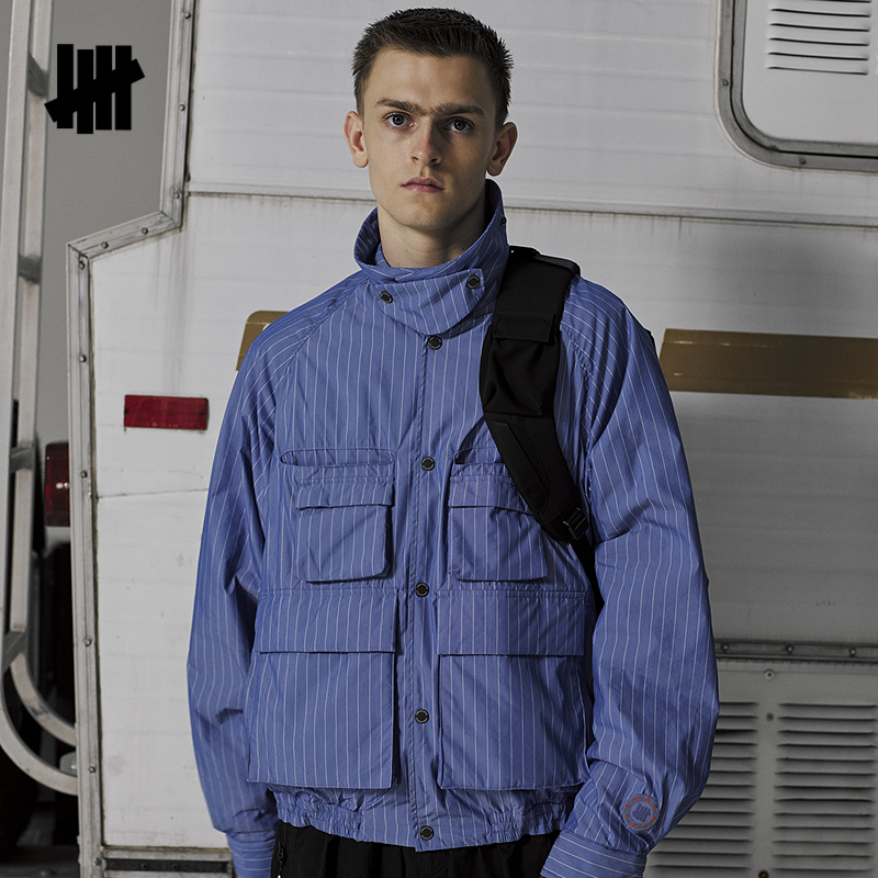 时尚联名条纹衬衫领棉服