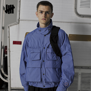 UNDEFEATED五条杠官方UNDEFEATED by SYDS联名条纹衬衫领棉服外套