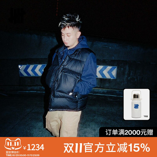 五条杠羽绒马甲防泼水多口袋