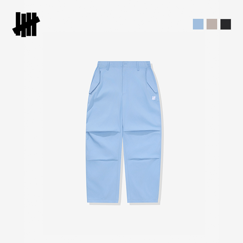 五条杠双膝休闲梭织长裤