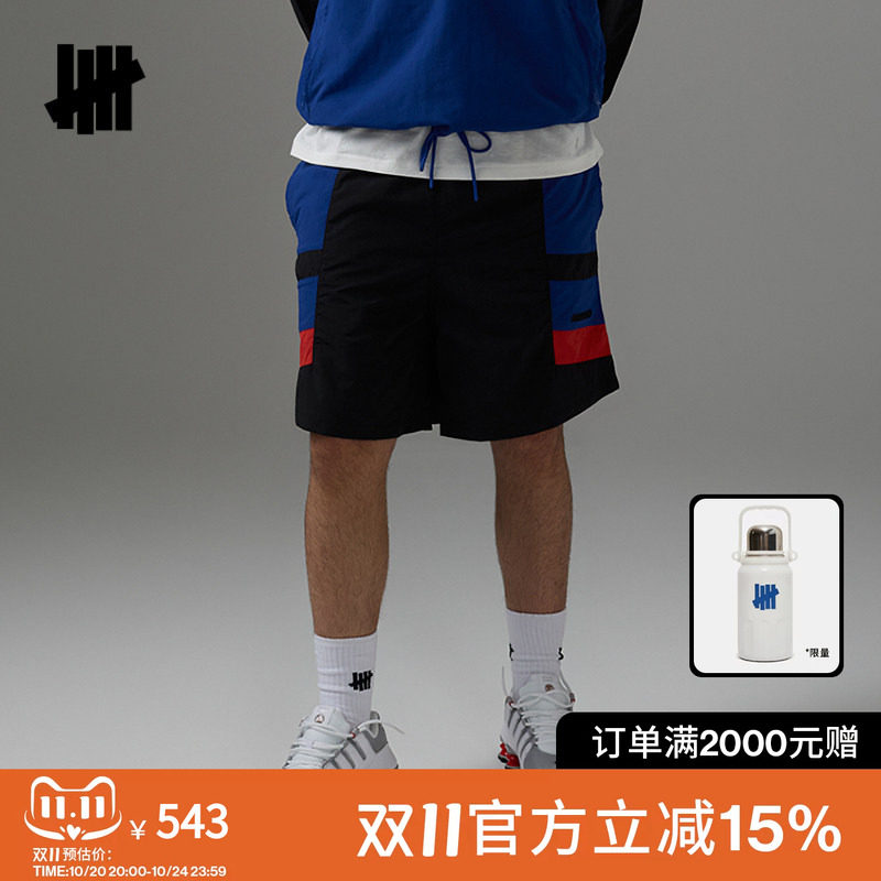 UNDEFEATED五条杠官方夏季新品时尚潮流美式梭织休闲短裤