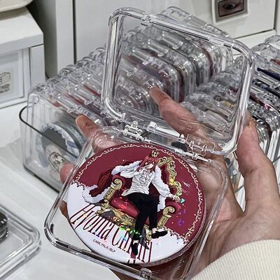 58/65mm吧唧收纳盒谷子保护盒展示架吃谷人桌面收纳密封防潮防尘