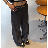 女裤 裤 FLEURNAT2026春夏羊毛渐变烫钻LOGO垂感弯刀西装 全球购JAC