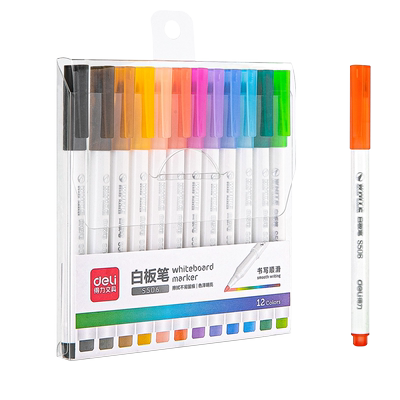 得力可擦彩色白板笔儿童无毒