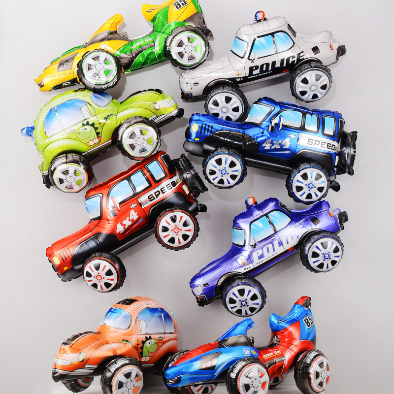 男宝宝生日装饰赛车主题汽车气球