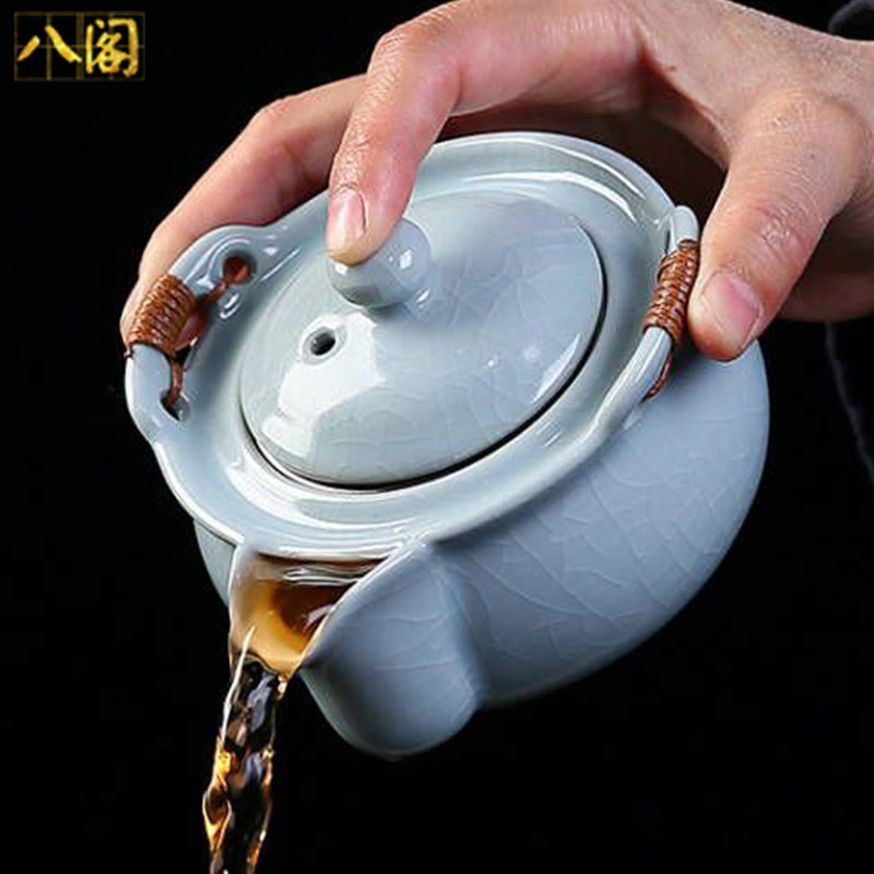 汝窑盖碗茶杯家用大号三才泡茶碗单个防烫手抓壶高端功夫茶具套组