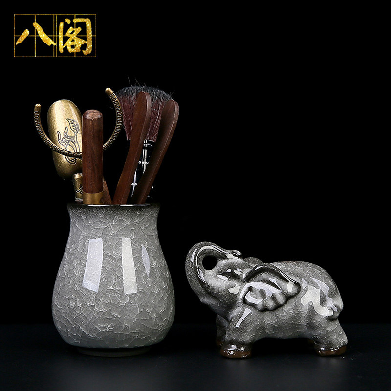 黑冰花茶道六君子套装功夫茶具配件大全茶台泡茶工具茶夹茶针茶宠