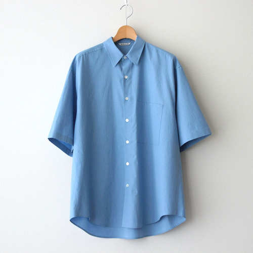 【NextVogue】Auralee Washed Finx Twill Big长绒棉短袖衬衫现货
