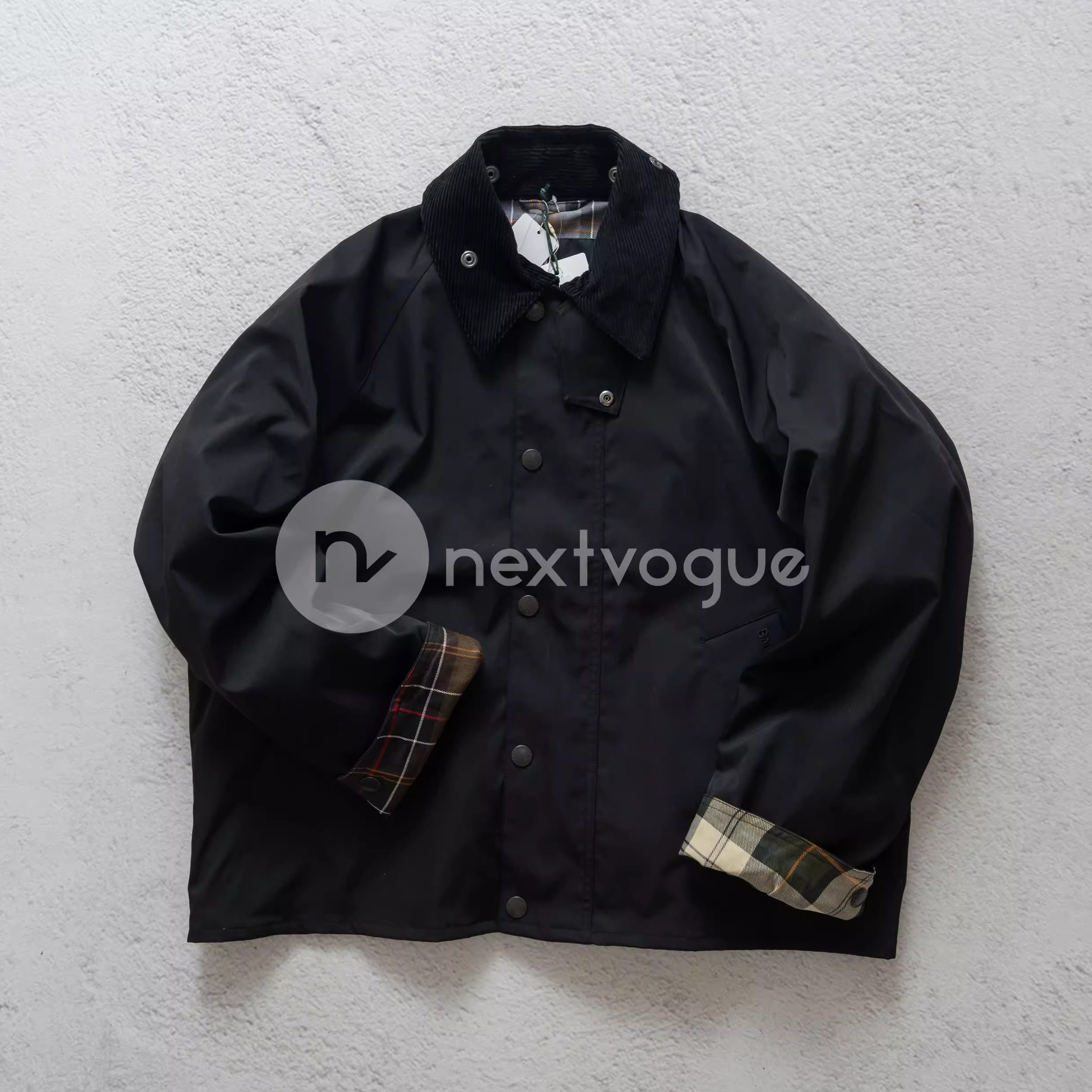 【NextVogue】417 barbour transport复古格纹短款无蜡夹克25aw图片