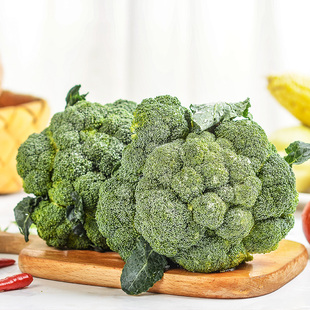 苏北农家现摘西兰花新鲜西蓝花绿青花菜花椰菜沙拉菜花时令蔬菜