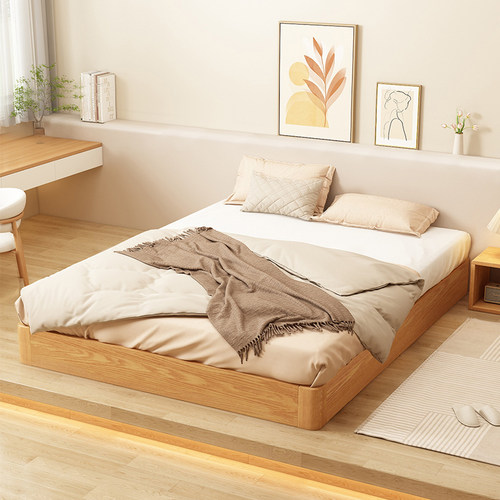 全实木榻榻米落地床高端主卧大床