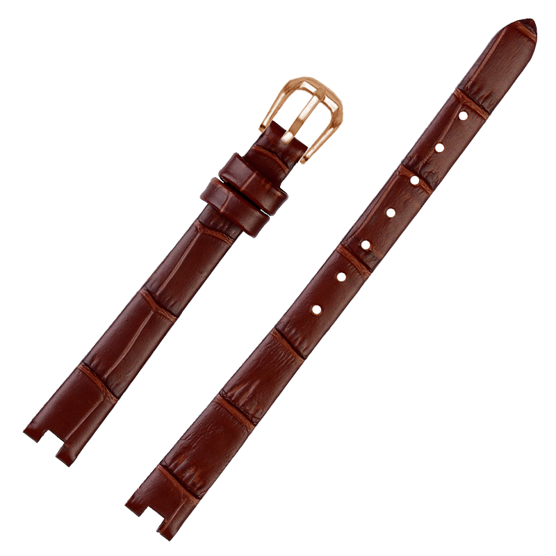 真皮表带女士适配飞亚达L207Mini系列凹口牛皮手表链配件红色10mm