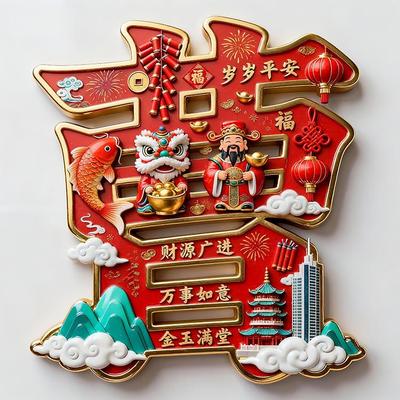 【曹】百家姓金属磁吸浮雕冰箱贴旅游景点纪念文创伴手礼装饰门贴