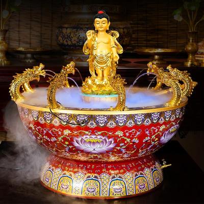 台湾纯铜景泰蓝浴佛盆九龙吐水铜盆太子佛浴佛寺庙佛诞浴佛节用品