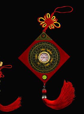 方形挂件罗盘门上平安挂饰八卦镜指南针汽车内饰品罗经仪随身携带