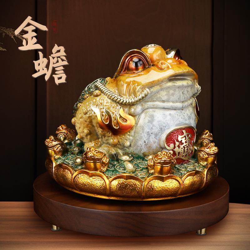 铜金蟾招财摆件三足蟾蜍八方来财客厅办公室收银台装饰开业礼品