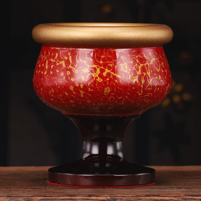 纯铜大漆酒杯仙家祖先供奉专用关公财神爷铜供杯上供