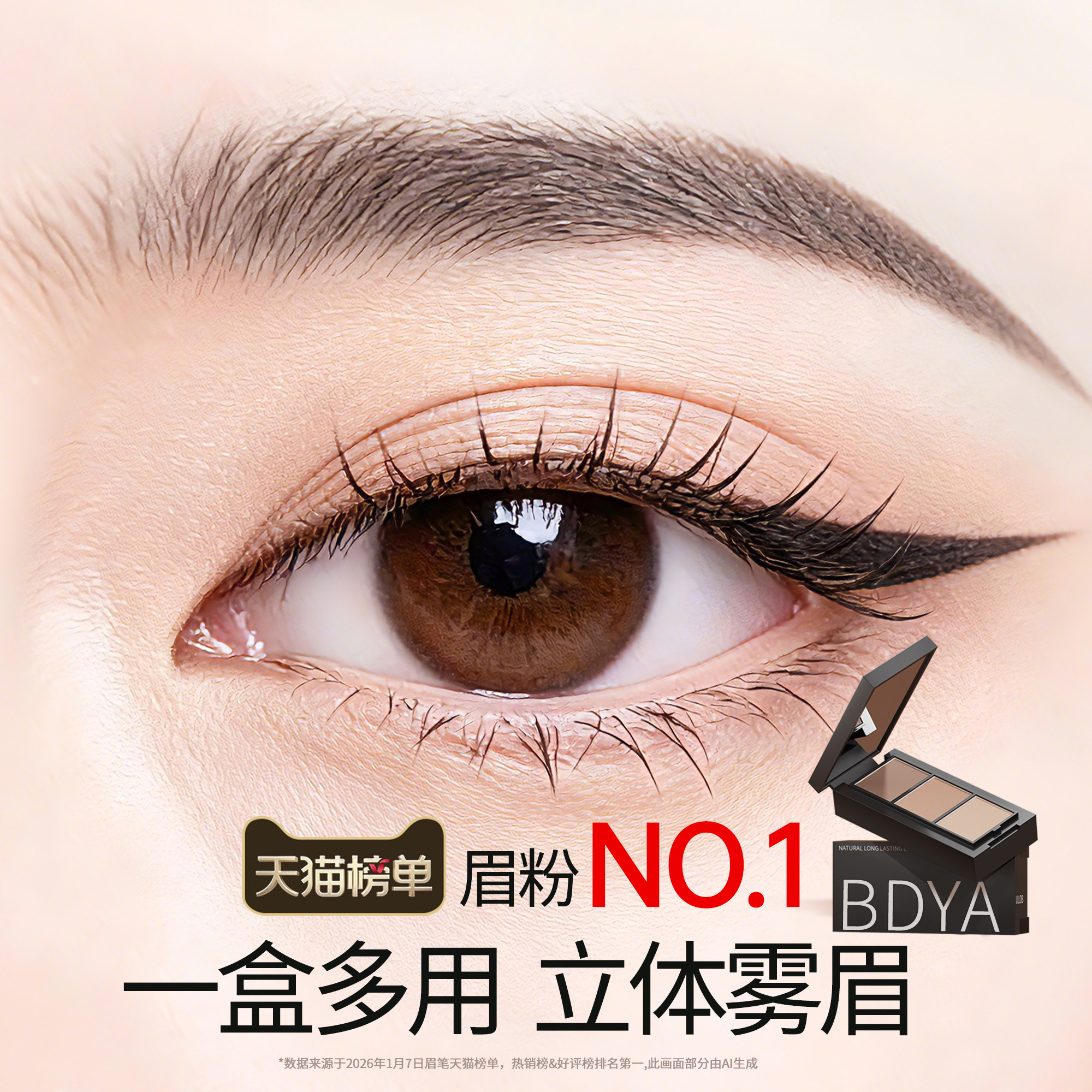 三色眉粉盘防水防汗持久不脱色新手自然官方旗舰店正品眉笔二合一