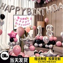 饰场景布置 生日气球18岁成人礼女孩浪漫惊喜快乐派对聚会背景墙装