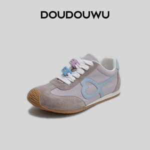 豆豆屋厚底阿甘鞋女2025新款韩版潮运动休闲系带百搭平底软底女鞋