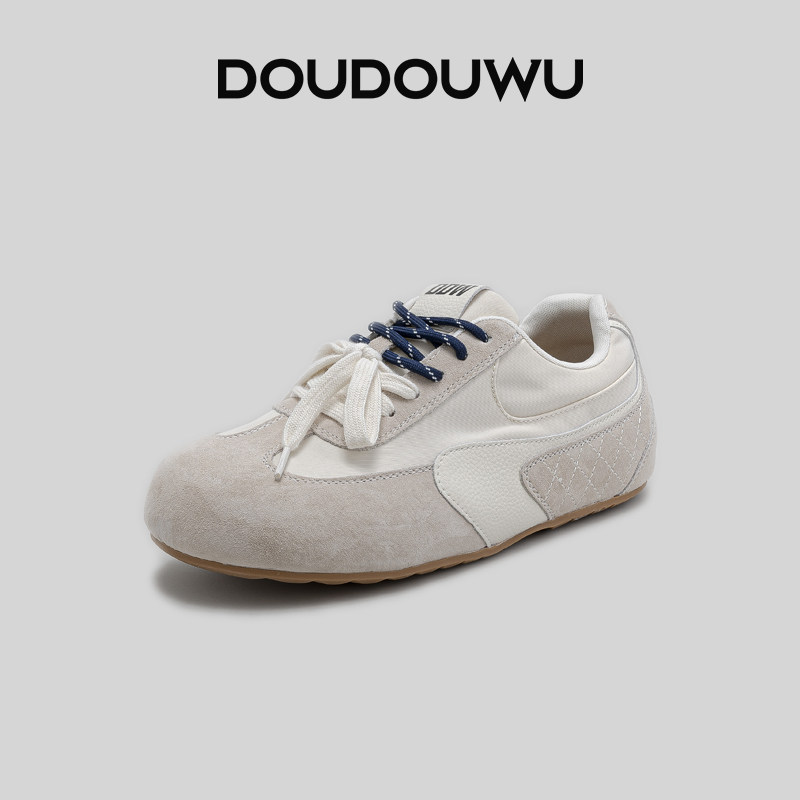 豆豆屋软底德训鞋女2025春季新款复古双鞋带运动休闲百搭小白鞋,女鞋,时尚休闲鞋,淘宝优惠券,粉丝福利购,淘宝优惠卷