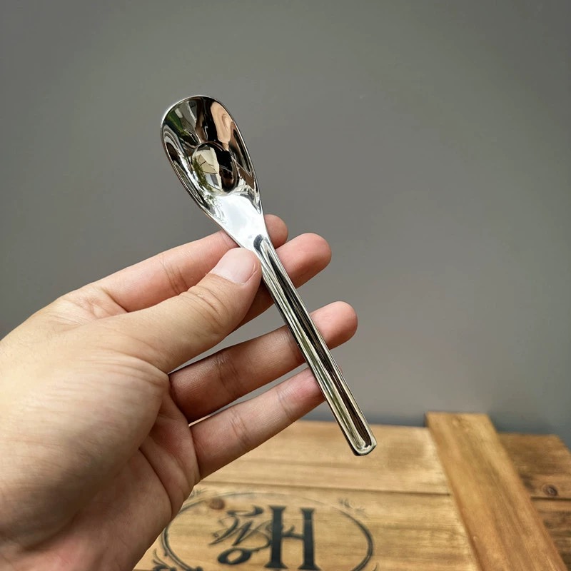 304加厚不锈钢勺子家用元宝盛汤大汤勺调羹喝汤长柄调料勺汤匙挂