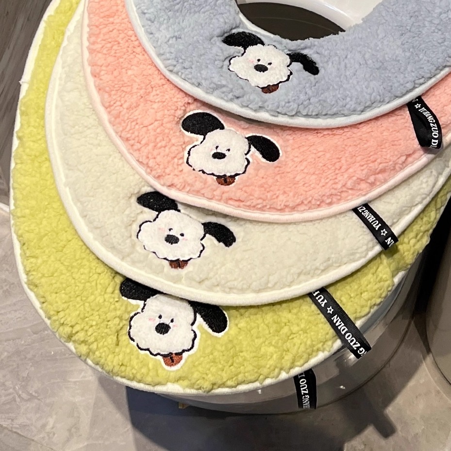 可爱小狗马桶垫加厚家用卫生间防滑坐便器套圈粘贴抑菌垫圈套座圈