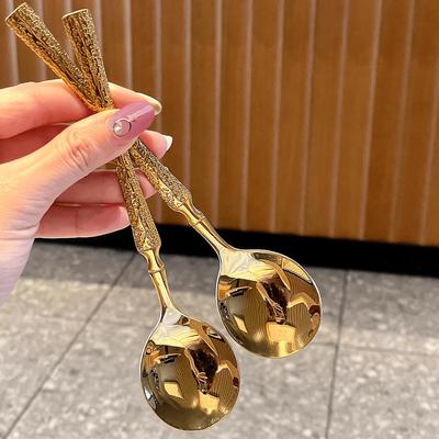 不锈钢高颜值吃西瓜勺子家用长款喝汤勺精致网红圆头干饭勺汤匙