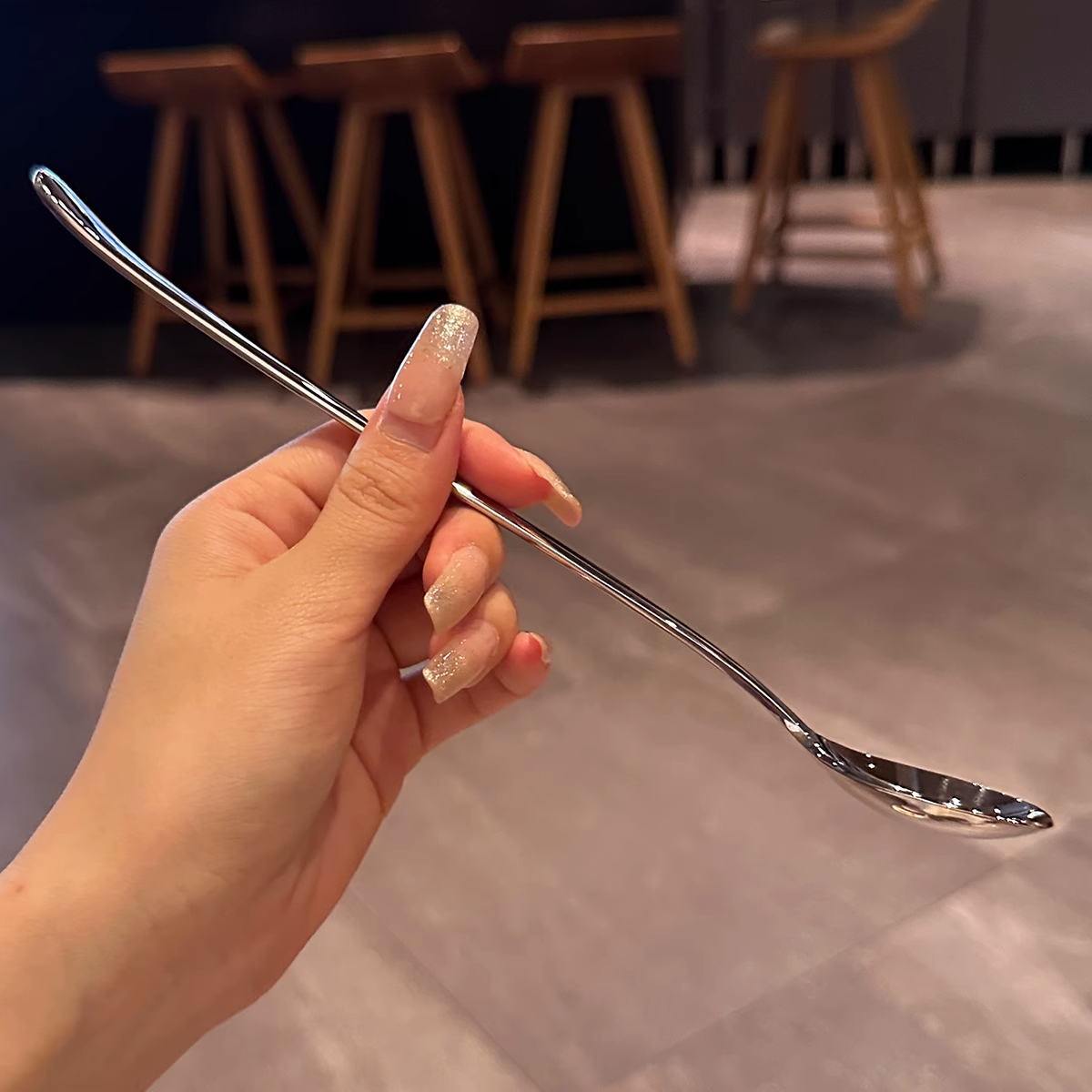 全新【老板娘自留轻奢】不锈钢搅拌勺子冰更蜂蜜搅拌勺子长柄调羹