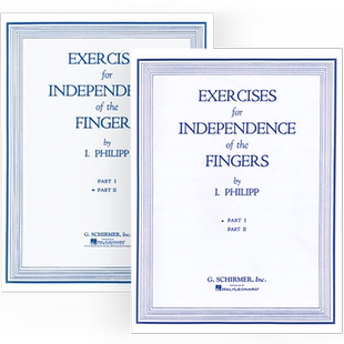 菲利普 手指独立练习 钢琴技术 全套共一至二卷 希尔默乐谱书 Philipp Exercise for Independence of Fingers book