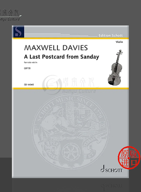 戴维斯 桑迪最后的明信片 小提琴独奏 朔特原版乐谱书 Davies Fiddler Playalong Collection for Viola ED14045