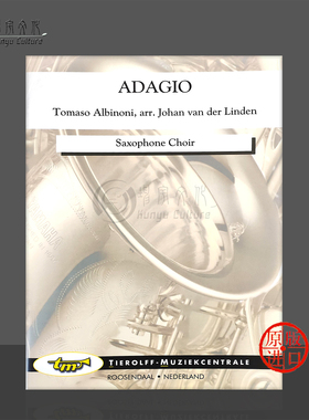 阿尔比诺尼柔板 萨克斯合奏团 Tierolff原版乐谱书 Tomaso Albinoni Adagio Saxophone Choir 4457