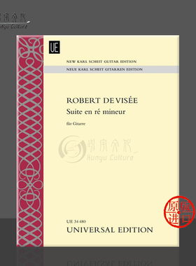 罗伯特 D小调组曲 吉他独奏 维也纳UE原版乐谱书 Robert de Visee Suite en re mineur for guitar UE34480