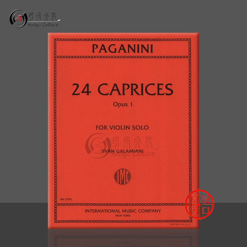 帕格尼尼 24首随想曲op1 小提琴独奏 原版进口乐谱书 Paganini Caprices violin solo IMC2292
