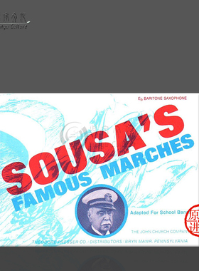有名苏萨进行曲集 降E调中音萨克斯独奏 Fischer 费舍尔原版乐谱书 Sousas Famous Marches Baritone Saxophone in Eb 42540069