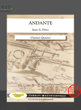 佩雷斯行板 单簧管四重奏 Tierolff原版乐谱书 Perez Andante Clarinet Quartet 0009cq
