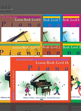 快乐钢琴基础教程 教科书 全套共七册 Alfred原版乐谱书 Alfreds Basic Piano Library Lesson Book 1A-6