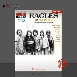 附在线音乐 Guitar 8首歌曲 卷161 Eagles HL00102659 老鹰乐队原声 161 海伦德原版 吉他独奏 Along Play 乐谱书 Acoustic Vol