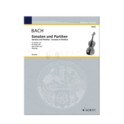 巴赫六首无伴奏小提琴组曲 亨里克谢林版 小提琴独奏 朔特乐谱 Bach Johann Sebastian Sonatas and Partitas violin ED6850