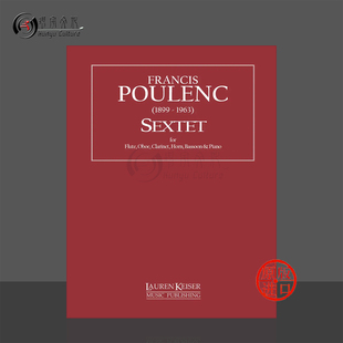 普朗克六重奏 为木管五重奏与键盘乐器而作 原版乐谱书 Poulenc Sextet Woodwind Quintet with Keyboard HL00040110