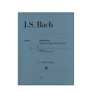 巴赫 三部创意曲 钢琴独奏带指法 沙依德勒版 亨乐原版进口乐谱书 Bach Sinfonias Three Part Inventions Piano HN592