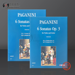 全套共一至二卷 CH47 Sonatas 六首奏鸣曲op3 小提琴和吉他 Vol 乐谱书 原版 帕格尼尼 Paganini