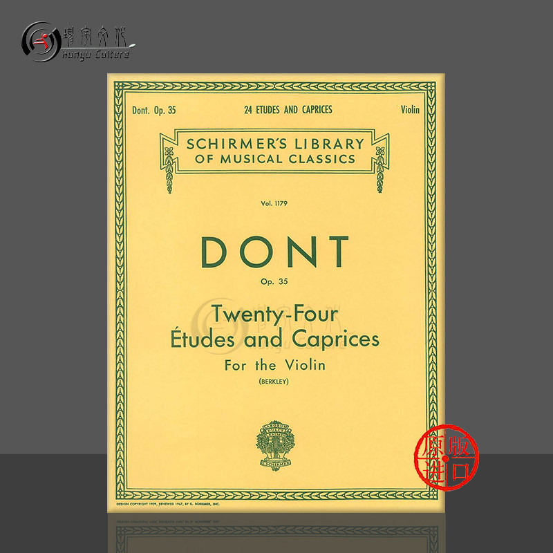 顿特 小提琴练习曲和随想曲Op35 二十四首 希尔默原版乐谱书 Dont 24 Etudes and Caprices Violin HL50258080